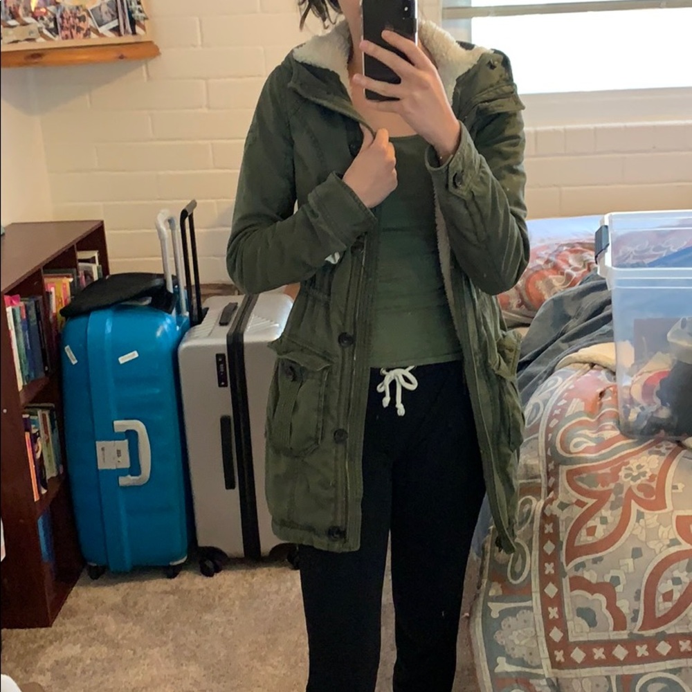 abercrombie and fitch sherpa lined coat